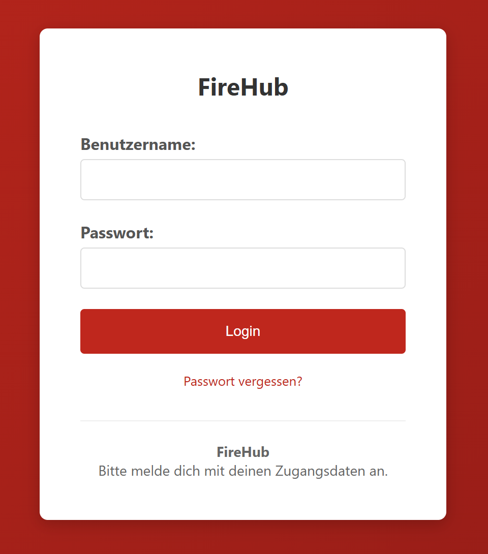 Screenshot Anmeldung
